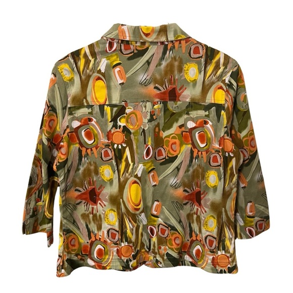 Kaktus Women’s XL Abstract Colorful Jacket  3/4 Sleeve Cotton Blend - Picture 2 of 11